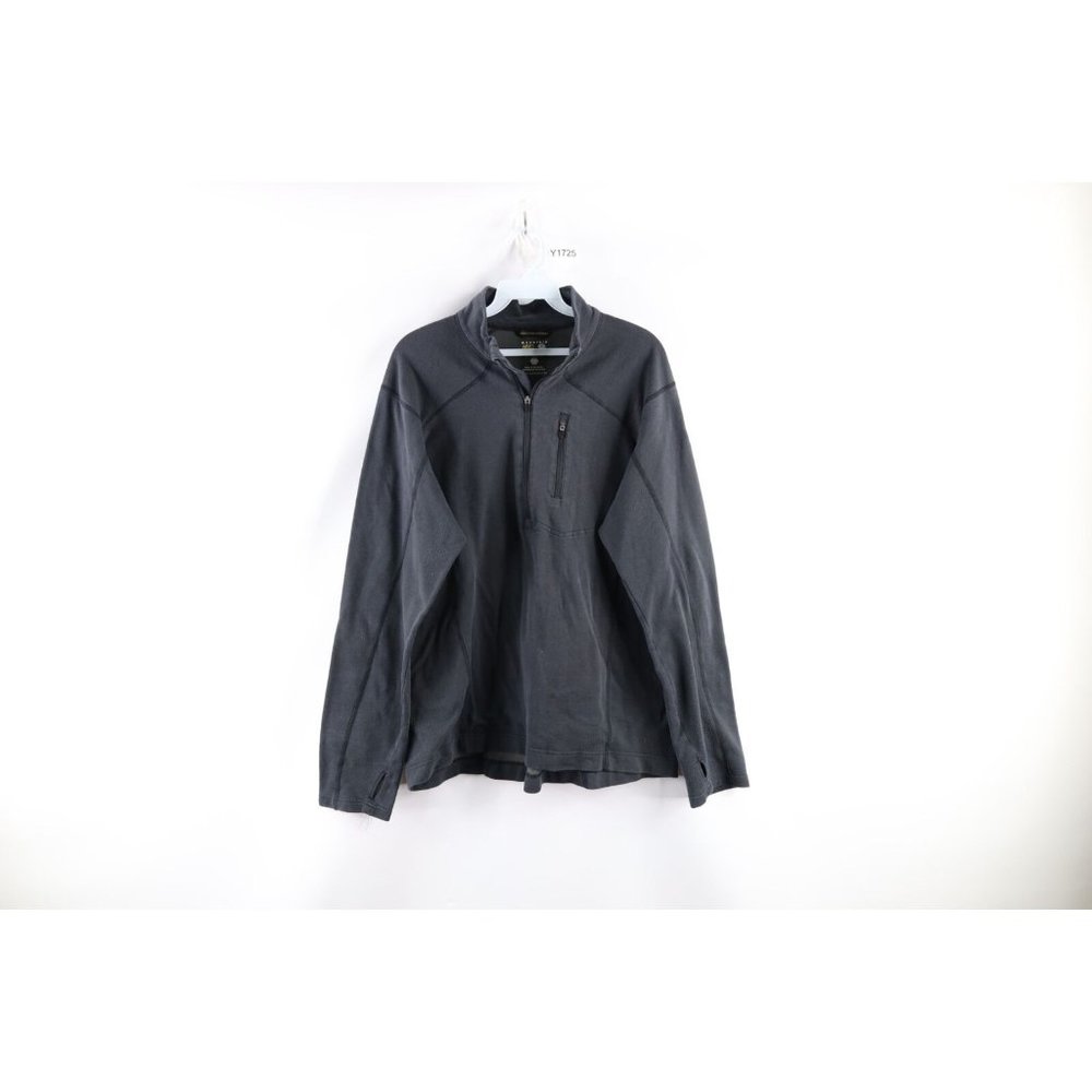 Mountain Hardwear Mens Large Faded Lightweight Half Zip Pullover Sweater Black